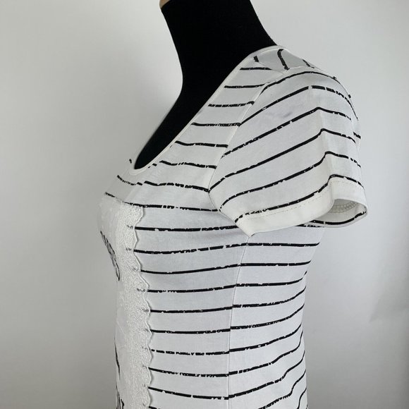 PRODUIT ORIGINAL Paris Mon Amour Eiffel Tower Shirt Striped Lace XS - Picture 3 of 6